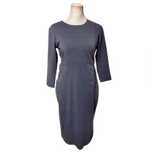 𝅺Fig Voyage Blue 3/4 Sleeve Sheath Dress Medium